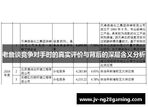 老詹谈竞争对手时的真实评价与背后的深层含义分析